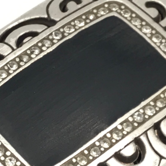 Brighton Pendant Necklace Satin Brushed Rhythms Silver Plate Reversible 17-18.5" - Picture 4 of 13